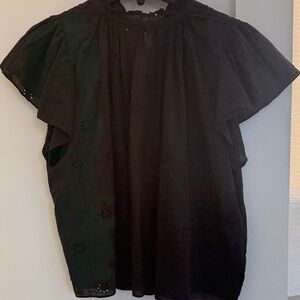 Trovata Black Eyelet Blouse